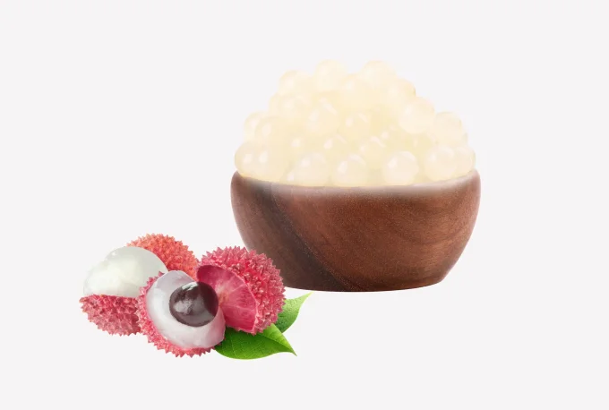 Perles de fruits Litchi  pot de 3.4kg 