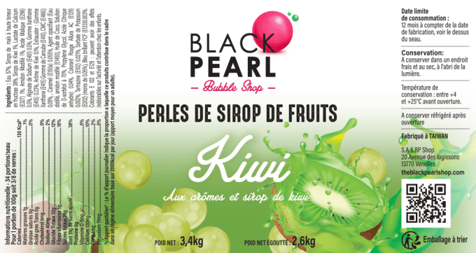Perles de fruits Kiwi pot de 3.4kg 