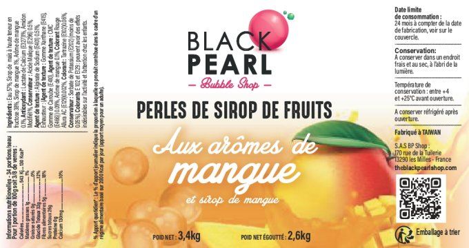 Perles de fruits Mangue pot de 3.4kg 