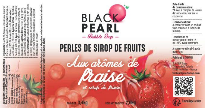 Perles de fruits Fraise pot de 3.4kg 