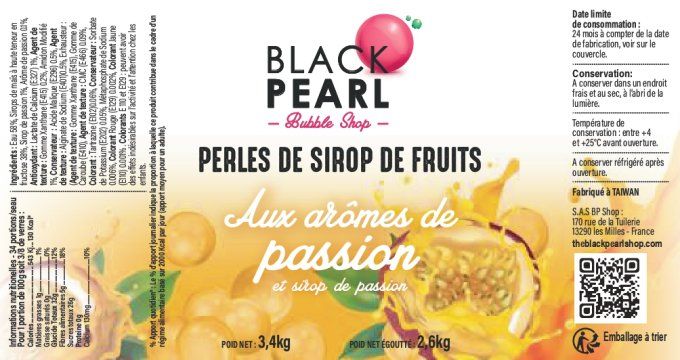 Perles de fruits Passion pot de 3.4kg 