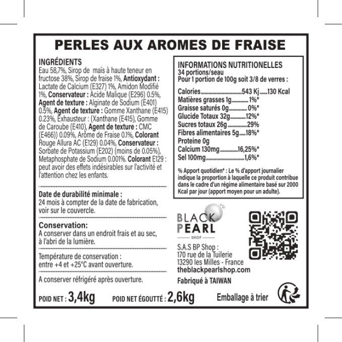 Perles de fruits Fraise pot de 3.4kg 