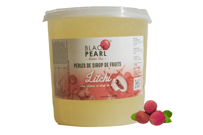 Perles de fruits Litchi  pot de 3.4kg 