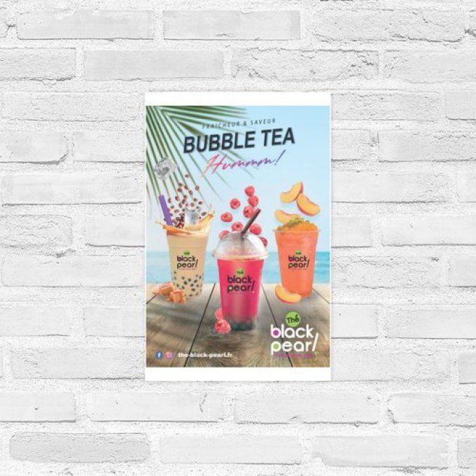 Affiche PLV visuel bubble tea