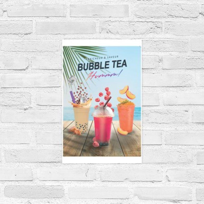 Affiche PLV visuel bubble tea