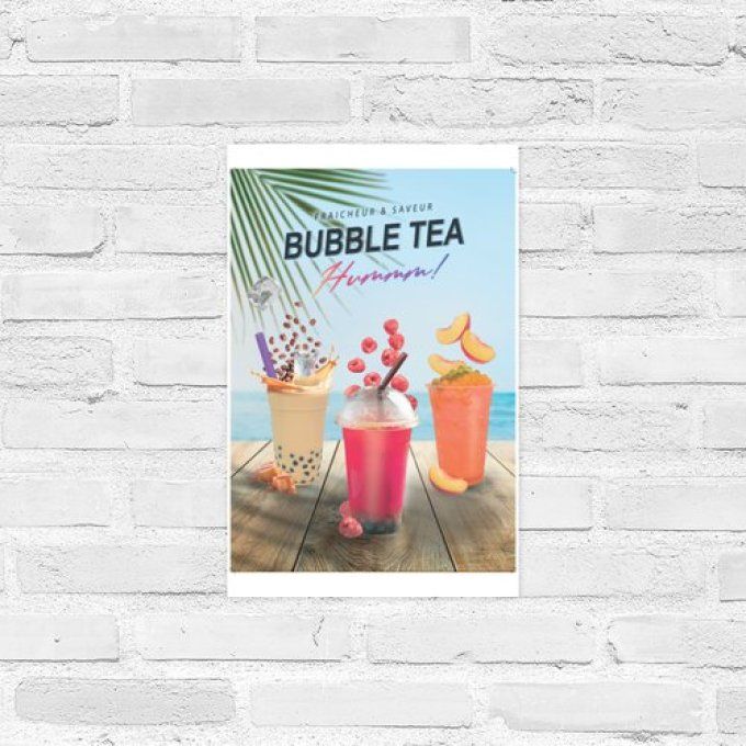 Affiche PLV visuel bubble tea